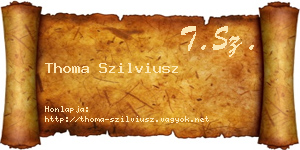 Thoma Szilviusz névjegykártya